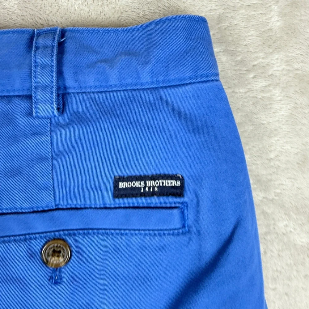 Brooks Brothers Chino Shorts Mens 40 Azure Blue Bermuda Stretch Golf Preppy